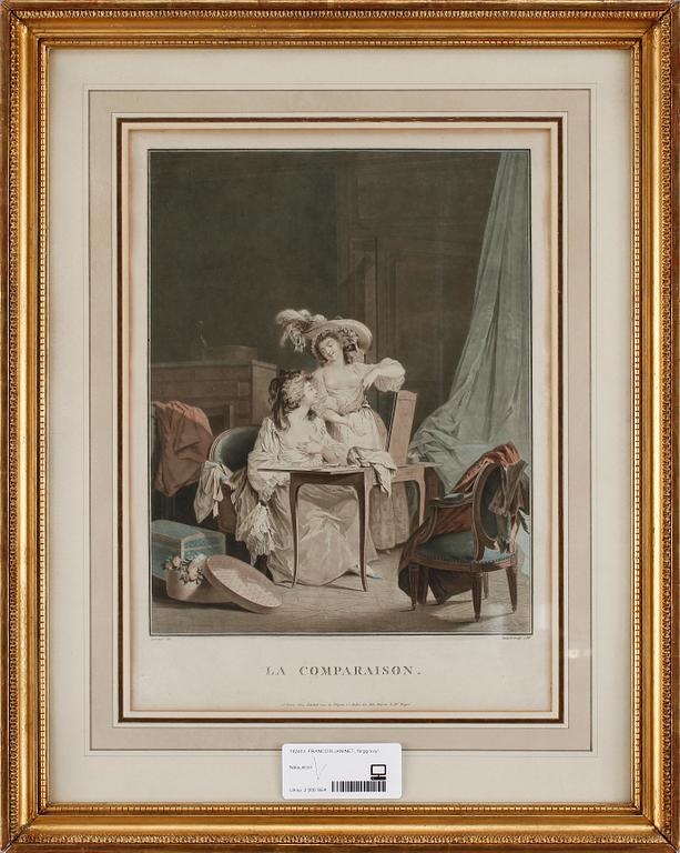 FRANCOIS JANINET, färggravyr.