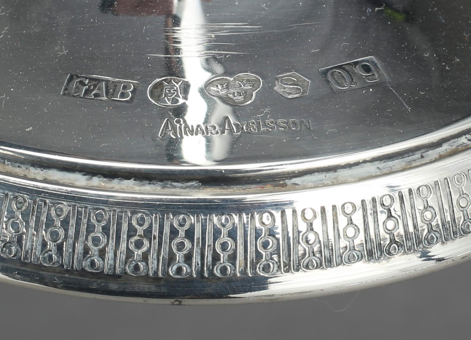 LJUSSTAKAR, ett par, silver, Ainar Axelsson, GAB, Stockholm, 1966.