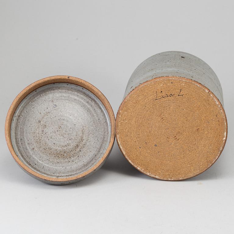 LISA LARSON, a lidded stoneware jar, Gustavsberg Studio.