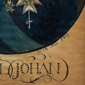 UNKNOWN ARTIST, Watercolour, dated 1817.