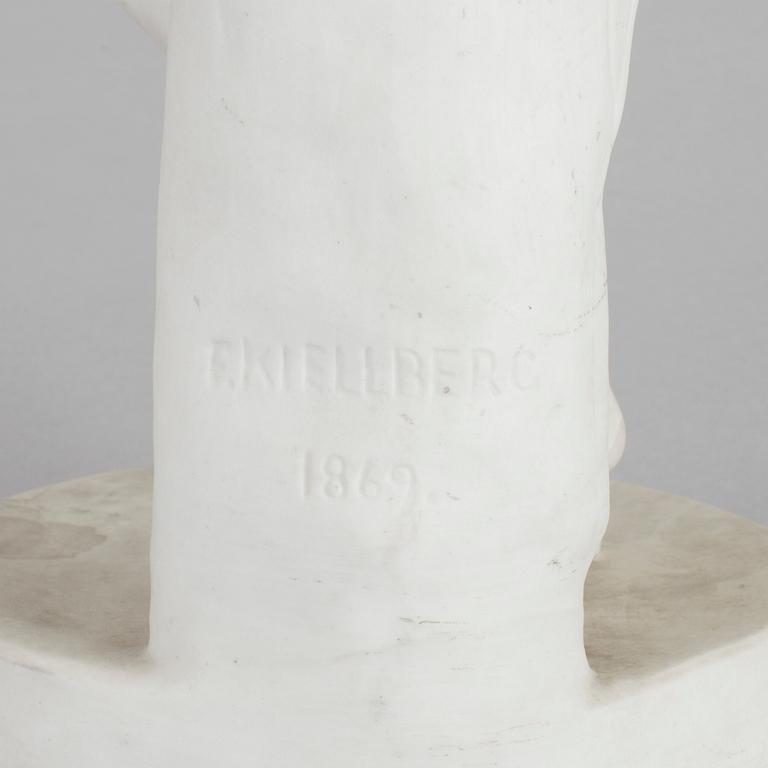 SKULPTUR, parian, F. Kiellberg, stämpelsignerad och daterad 1869, tillverkad mellan 1870-1907.