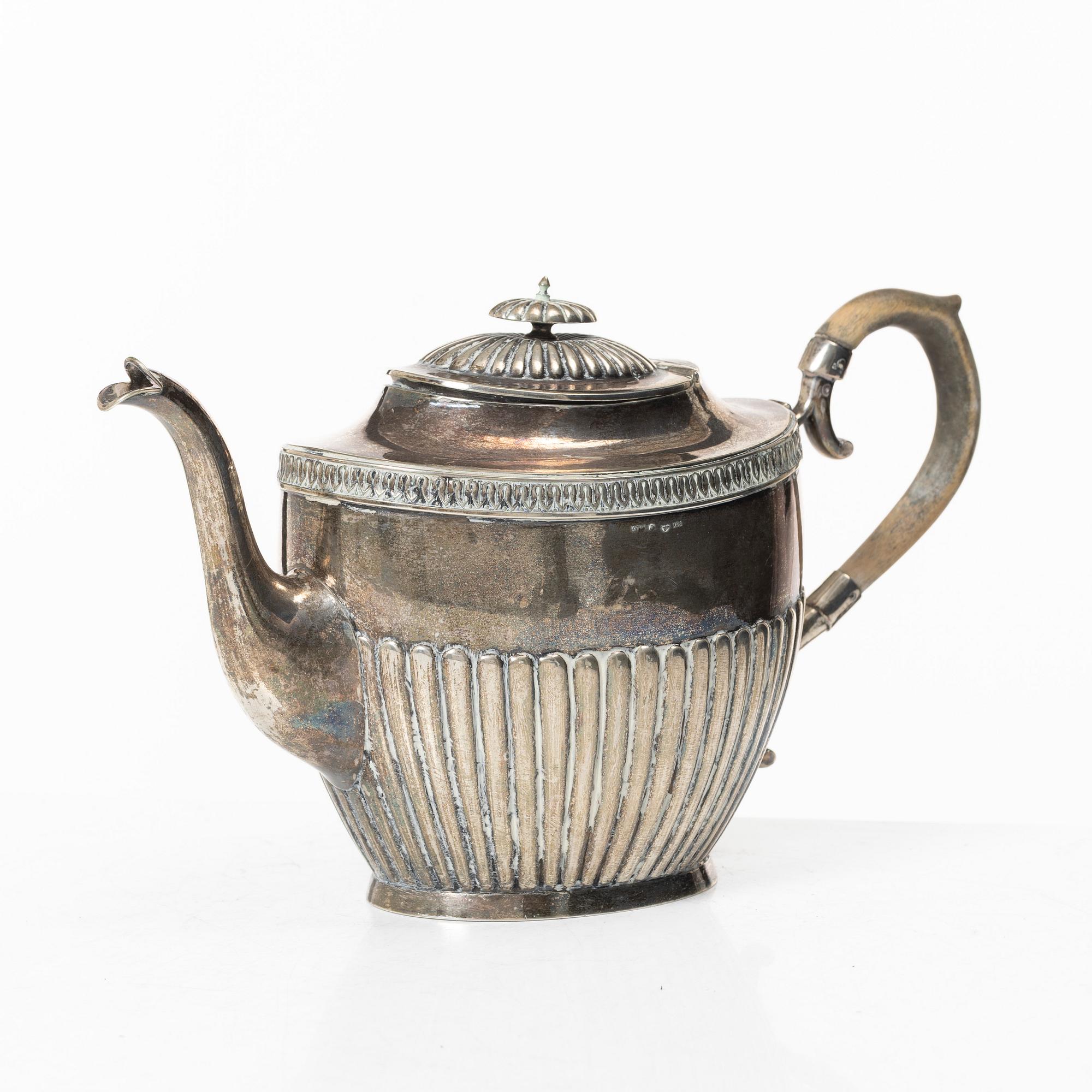 Claes Peter Hedin, tekanna, silver, empirestil, Jönköping 1894.