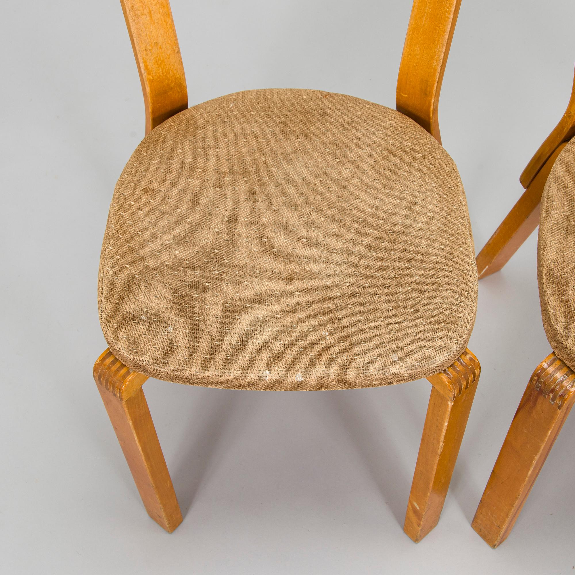 Alvar Aalto, A set of five 'model 69' chairs, for O.Y. Huonekalu- ja Rakennustyötehdas A.B. 1940s.