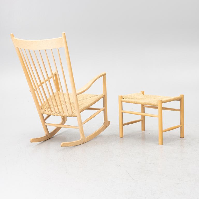 Hans J. Wegner, Rocking chair, “J 16”, with footstool, Denmark.