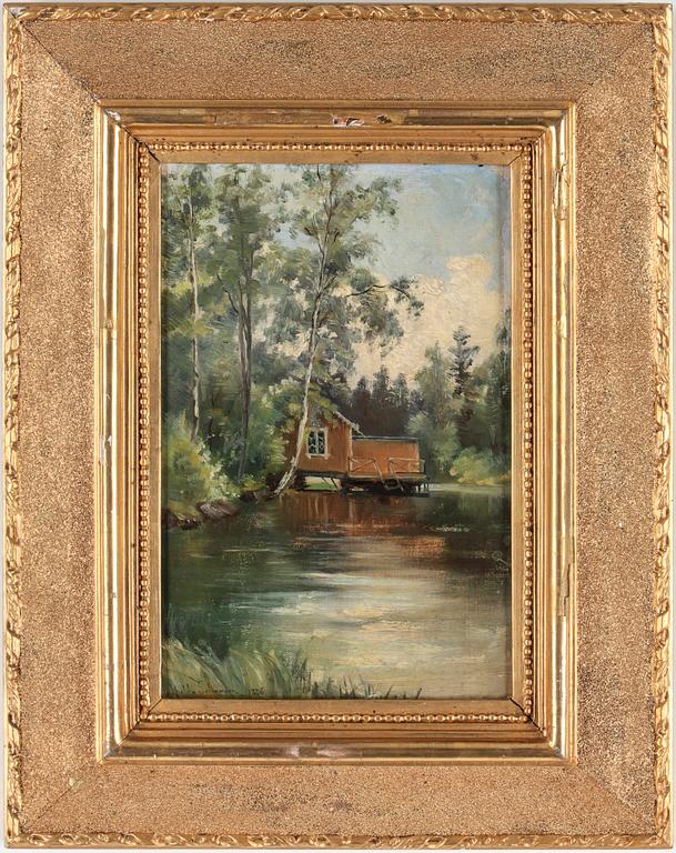 HULDA SCHENSON, olja på duk, signerad samt daterad 1886.