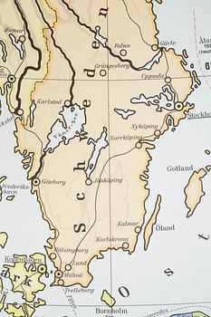 SKOLKARTA, "Europa 1918-1945", Westermann, Tyskland, 1965.
