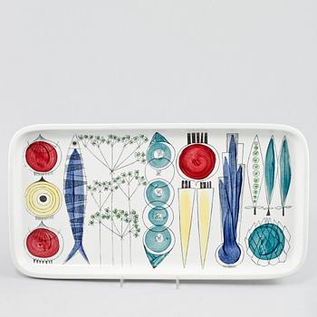 SERVISDELAR, 5 st, flintgods, "Picknick", Marianne Westman, Rörstrand, 1956-1969.