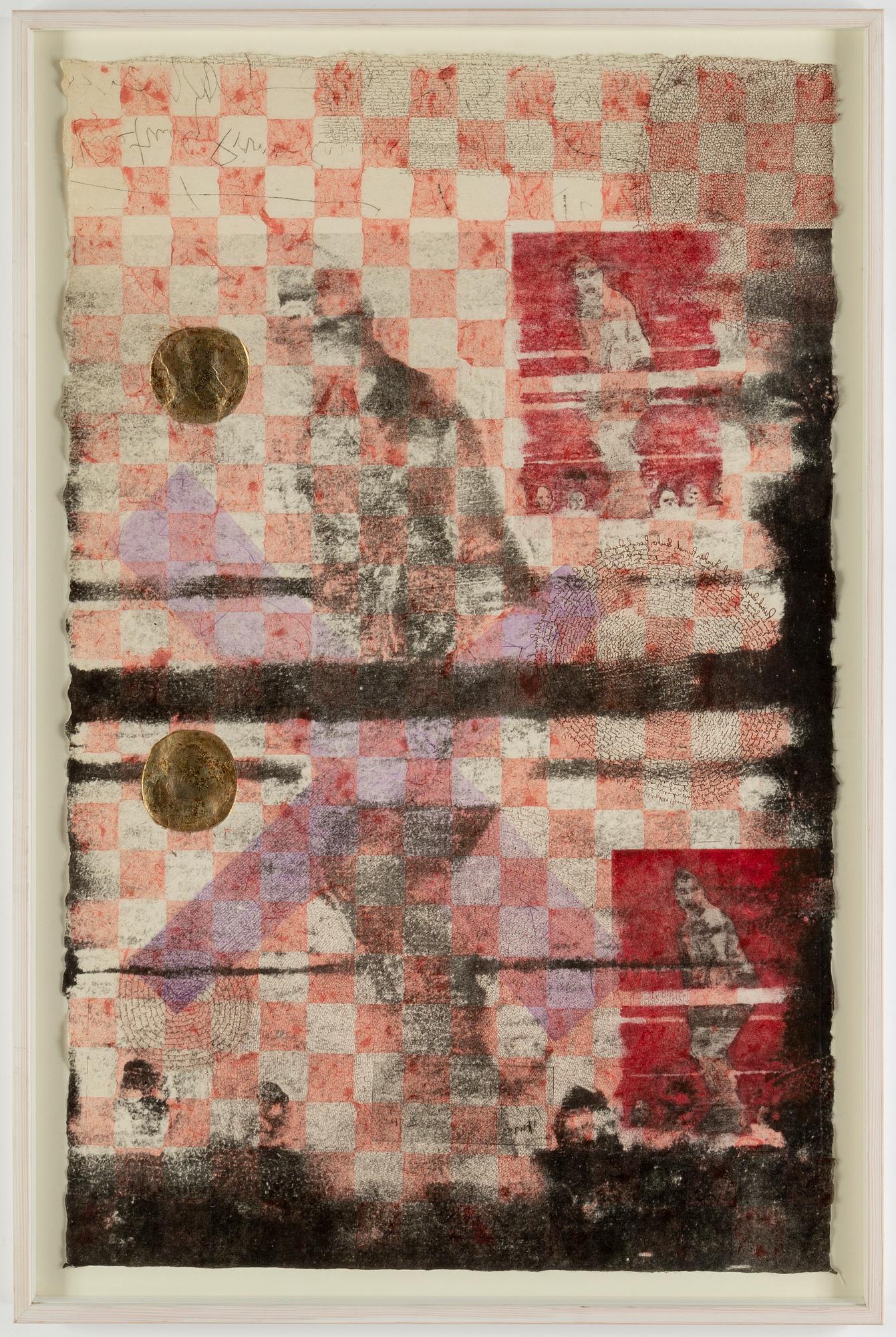 Lee Jaffe, mixed media on paper, signed in pencil and indistinctly dated.