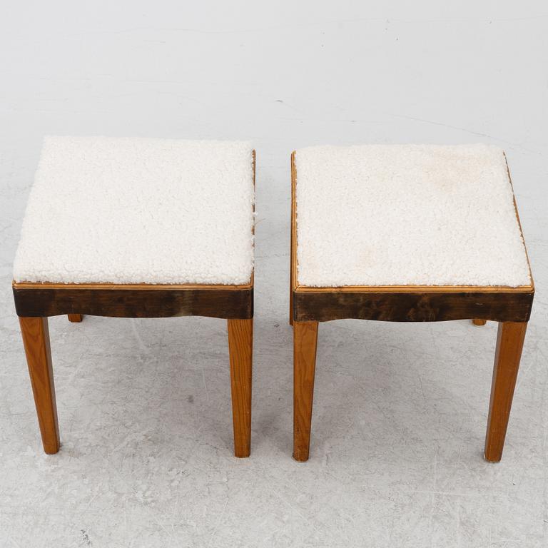 A pair of stools, 1930s/40s.