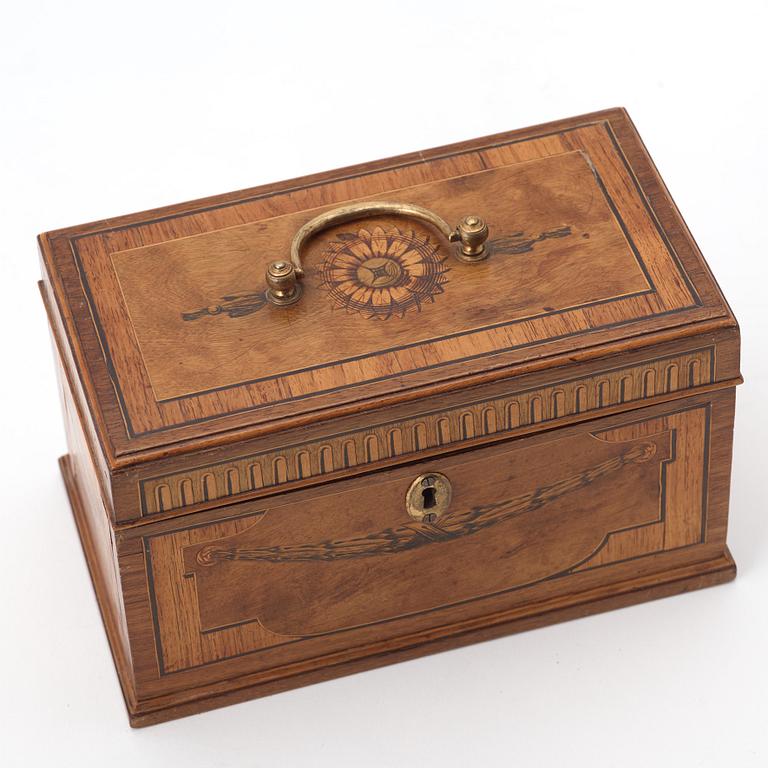 A Gustavian tea caddy by Georg Haupt (master 1770-84), not signed.