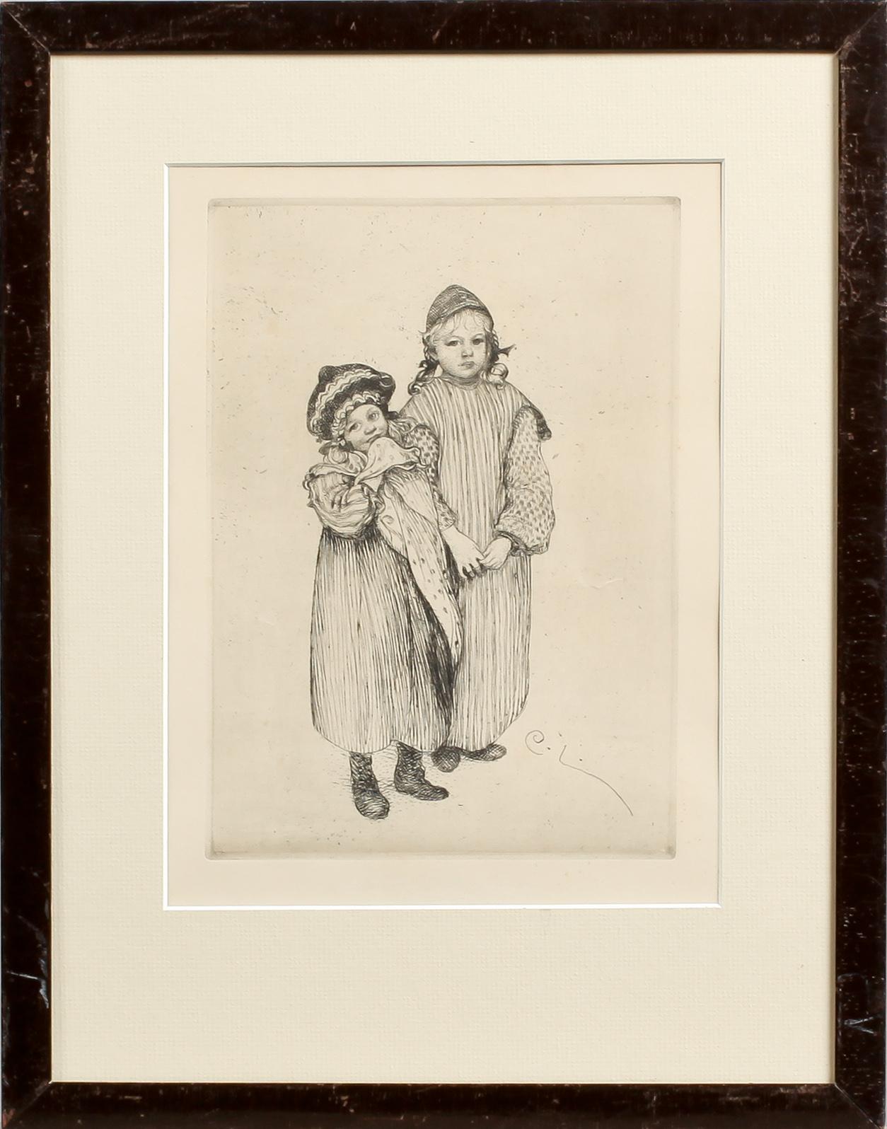 CARL LARSSON, etsning, signerad i plåten.