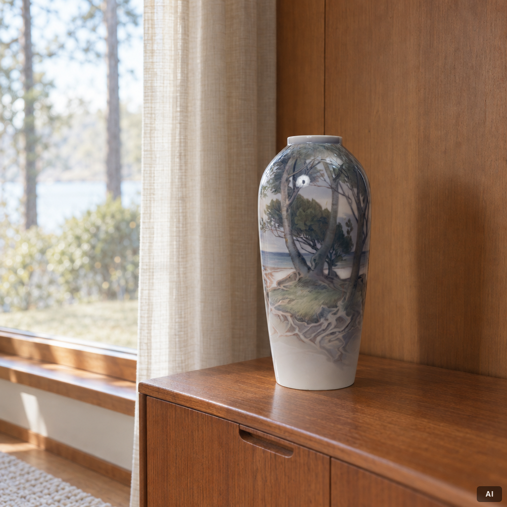 Bing & Gröndal, vase, porcelain, model 4555.