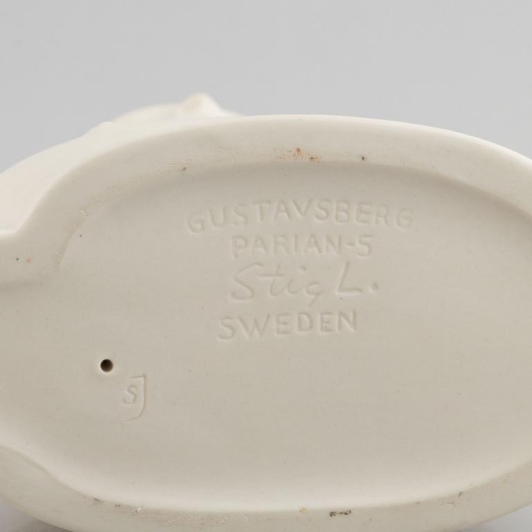 Stig Lindberg, figurin, parian, "Mannen med masken", Gustavsberg.