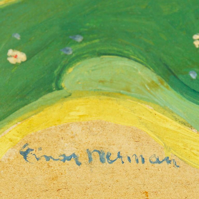 EINAR NERMAN, olja på pannå, signerad.