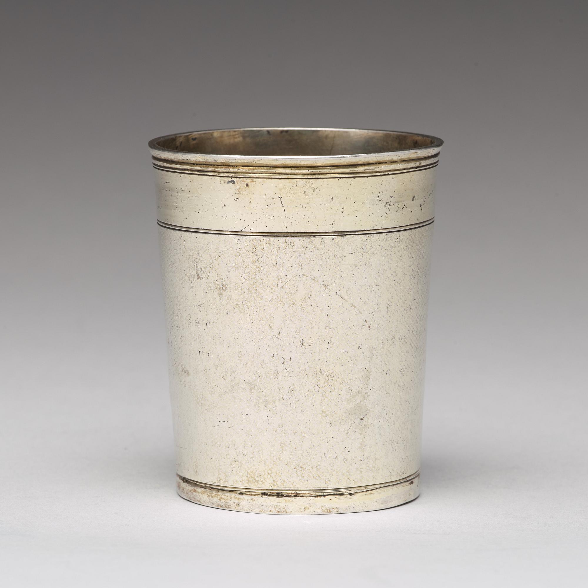 A German early 18th century parcel-gilt silver beaker, mark of Johann Christopher Treffler, Nürnberg 1712-1715.
