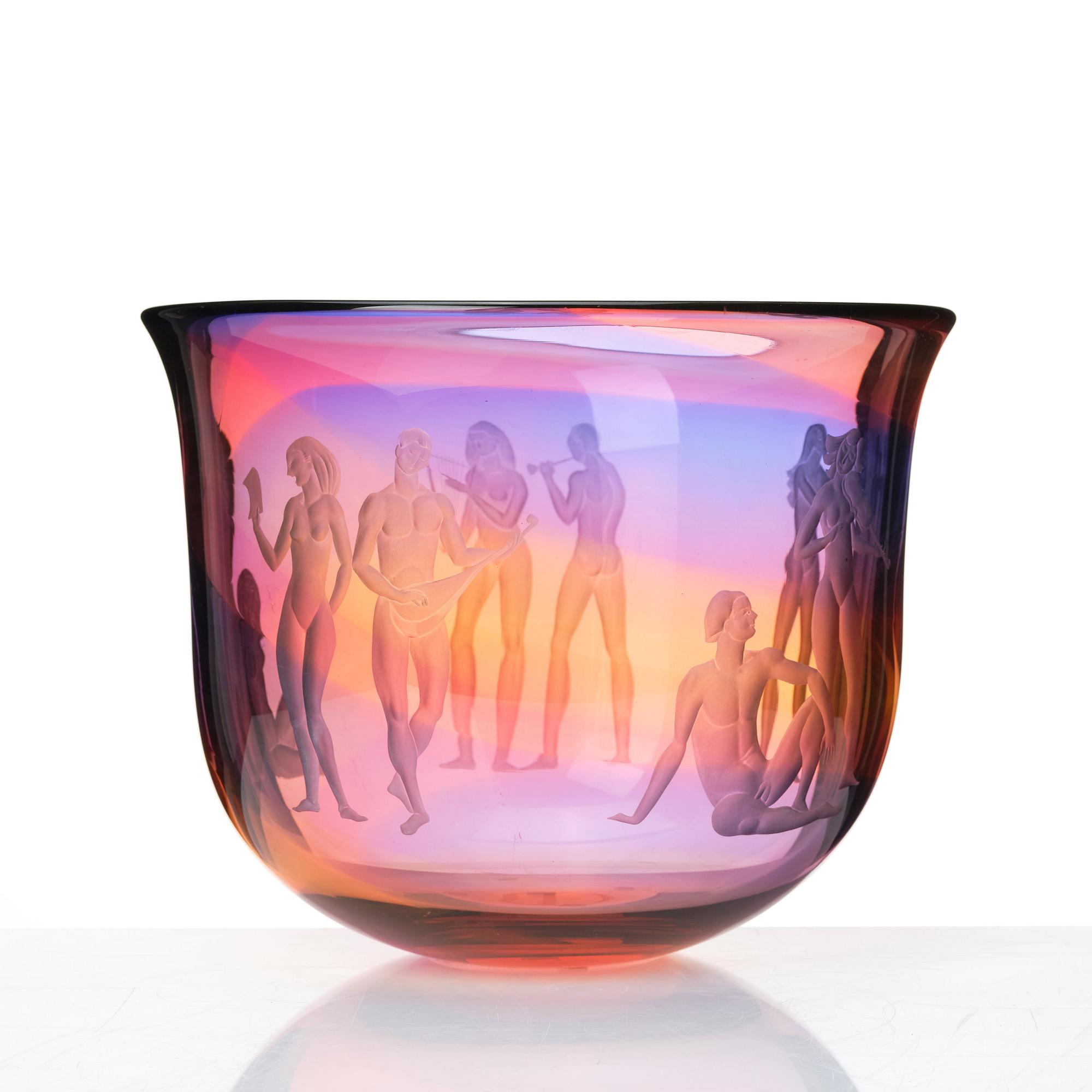Olle Alberius, skål "Spring bowl", Orrefors 1996.