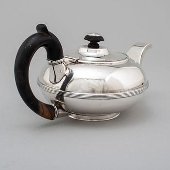 A Russian 19th century parcel-gilt tea-pot, unidentified makers mark, St. Petersburg.