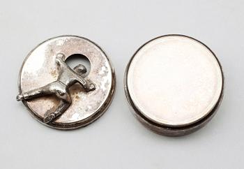 MANSCHETTKNAPPSASK, nysilver, Widerholm & Dahlberg, Eskilstuna, 1900-tal.