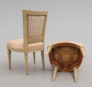 STOLAR, 1 par, gustavianska, Johan Lindgren (mästare i Stockholm 1770-1800).