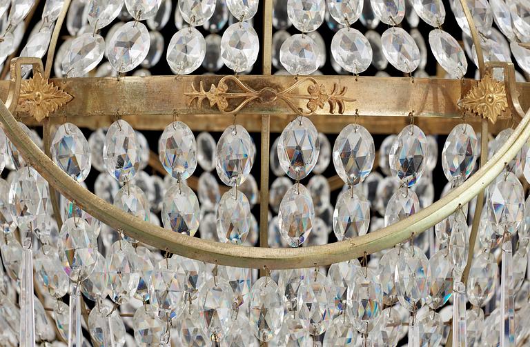 A late Gustavian circa 1800 seven-light "Montgolfier" chandelier.