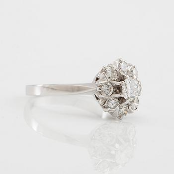 Ring Carmosé 18K white gold with diamonds approximately 1.11 ct in total, G. Dahlgren & Co Malmö 1967.