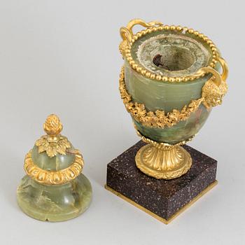 A 19th century onyx urn.
