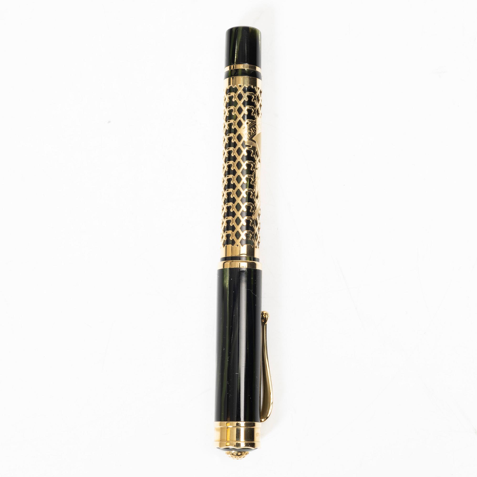Montegrappa, reservoirpenna, "St Andrews", 18 k guld numrerad 1/7.