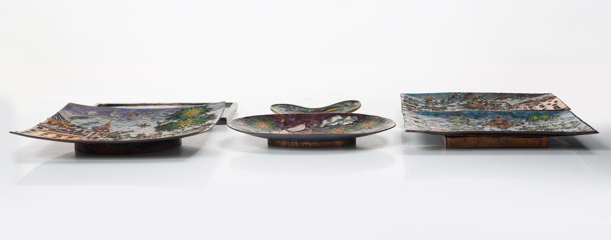 Enamel works by Juliane Pfeiffer, 6 pcs.