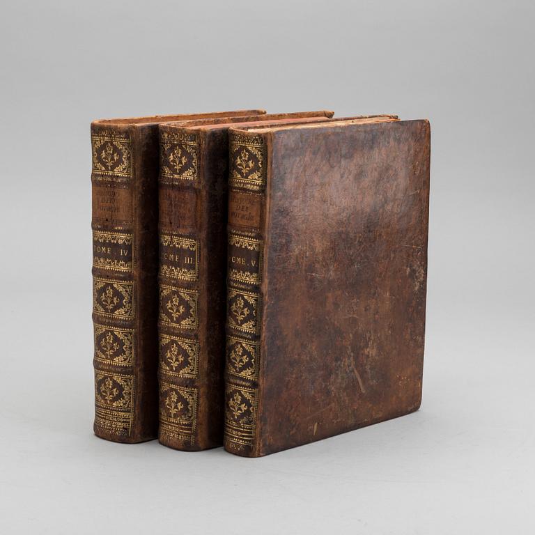 ANTOINE FRANCOIS PREVOST, "HISTORIE GENERALE DES VOYAGES... " 3 vol, utgivare Pierre d' Hondt 1747.