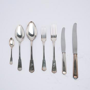 W.A. Bolin, bestickuppsättning, 89 delar, silver, Stockholm 1938, gammal Fransk.