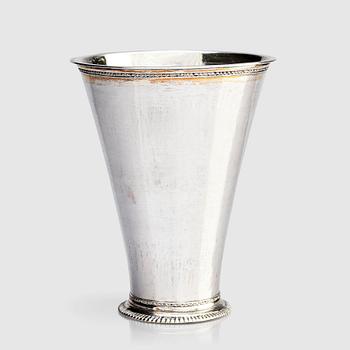 181. A Swedish parcel-gilt silver beaker, mark of Anders Wibeck, Borås 1729.