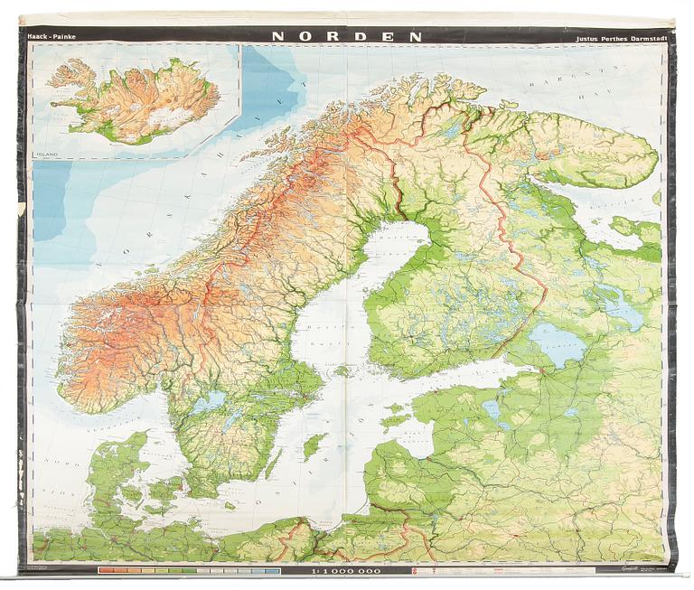 SKOLKARTA, Norden, 1950-tal.