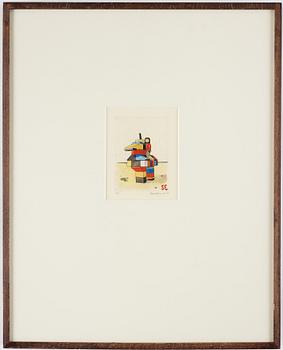 Sten Eklund, etching with watercolour, 1984, signed PT.