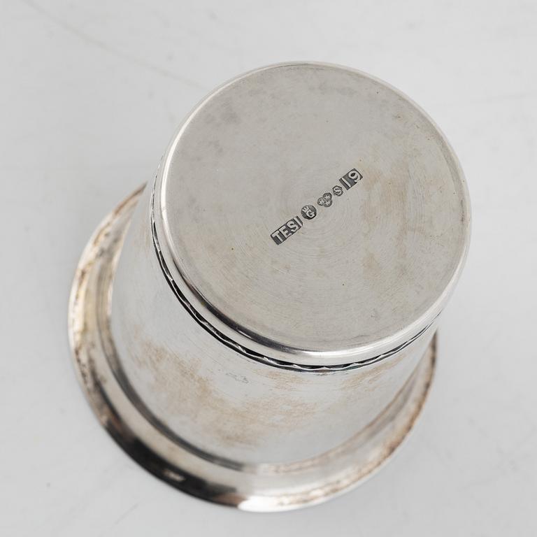 A set of twenty Swedish silver cups, including Tore Eldh, Ceson, Gothenburg 1981.