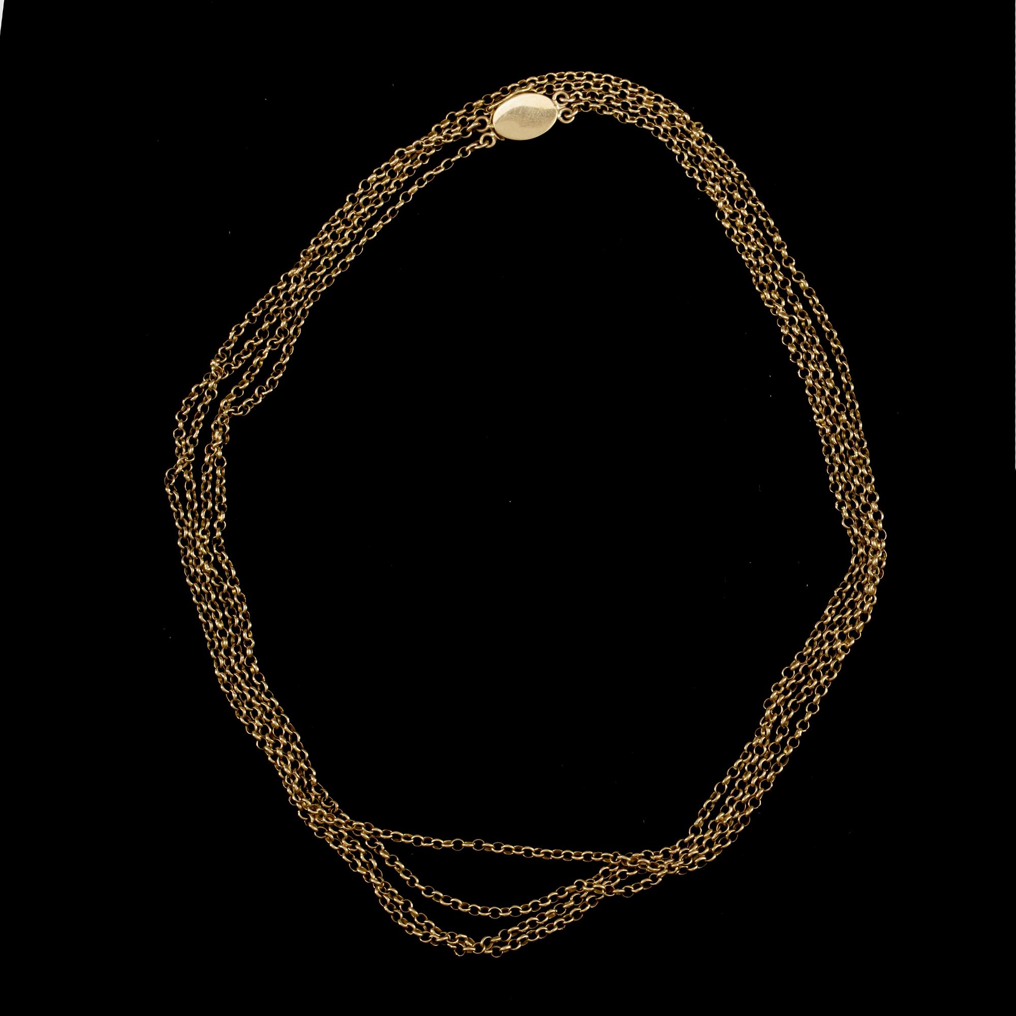 KLOCKKEDJA, dam, 20k guld. Vikt ca 20,3 gram.