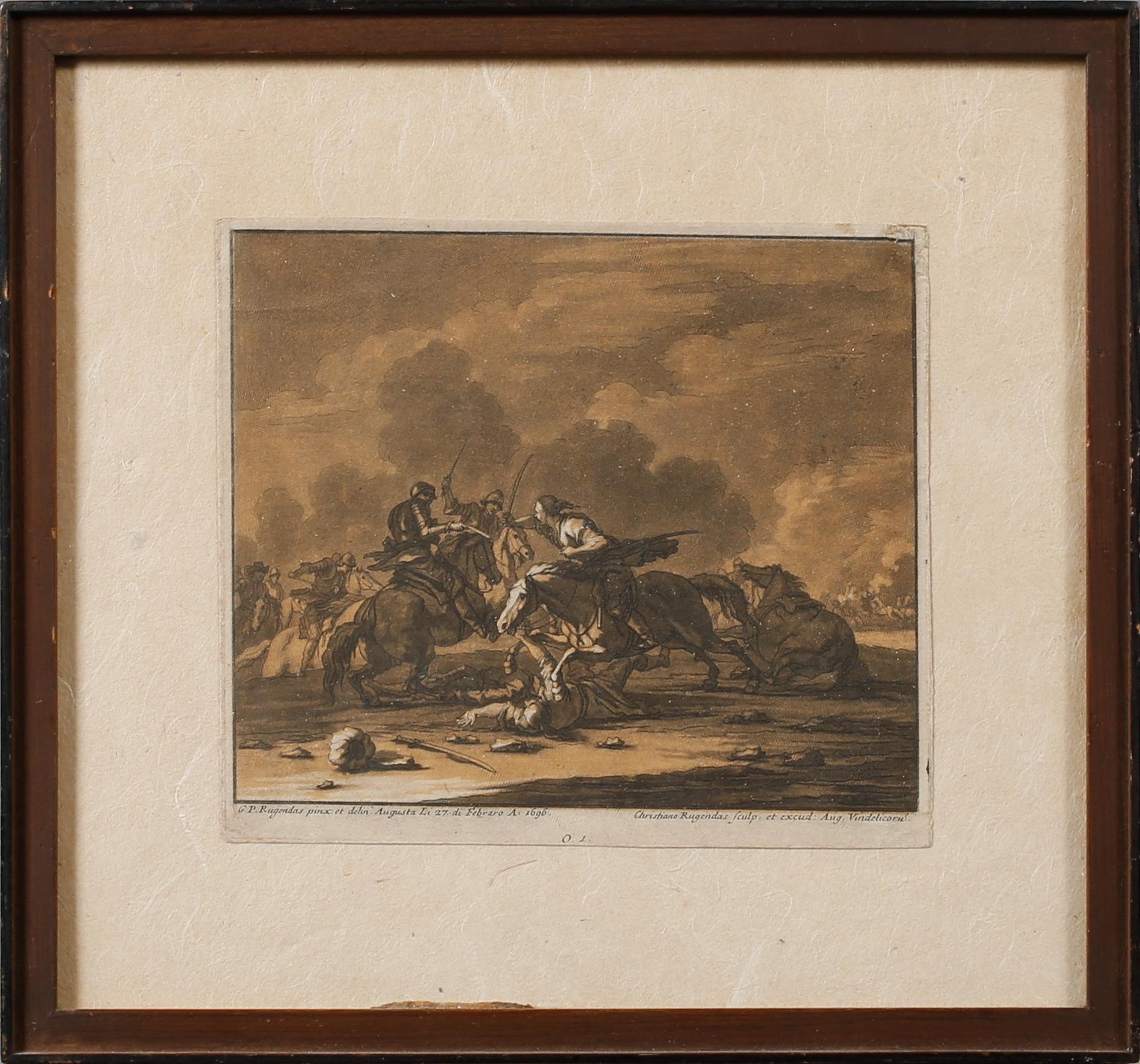 ETSNINGAR, 2 st, Richard Earlom och Christiano Rugendas, 1700-tal.