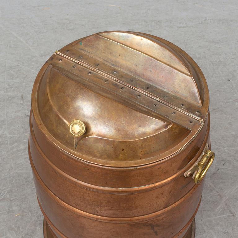 A ca 1900 copper barrel.