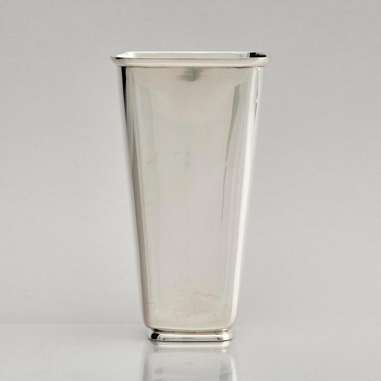 Åke Strömdahl, a sterling silver vase, company Hugo Strömdahl AB, Stockholm 1961.