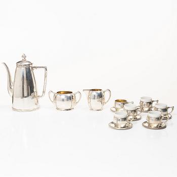 A seven piece silver coffee set, Germany.