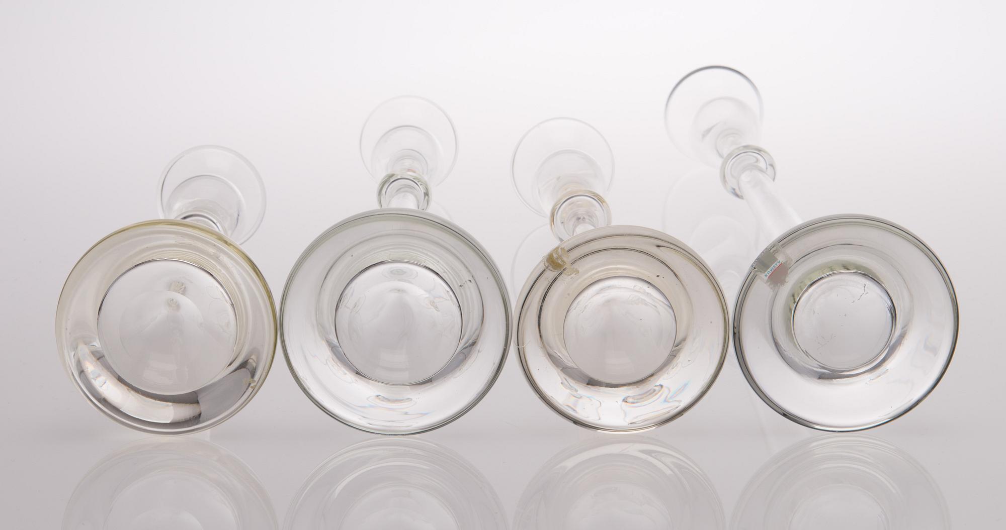 SIRKKU KUMELA-LEHTONEN, LJUSSTAKAR, 4 st, glas, Kumela 1969-1970-tal.