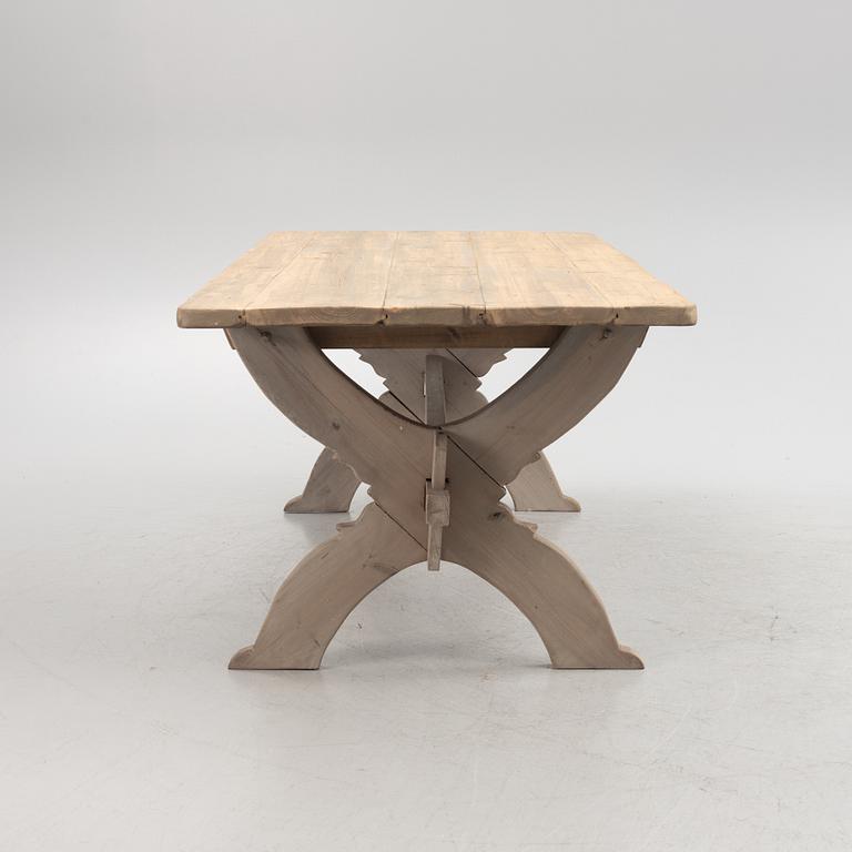 A trestle table, 20th century.