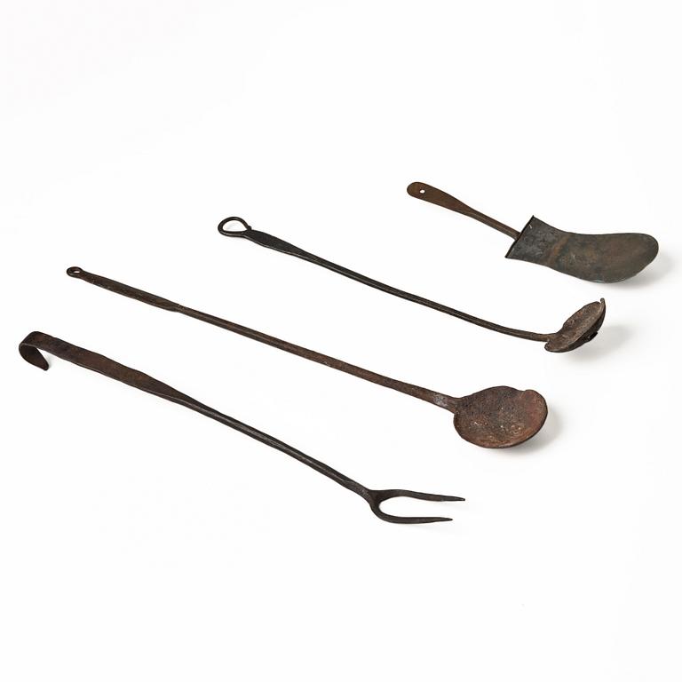 A set of four kitchen utensils, 18th/19th century.