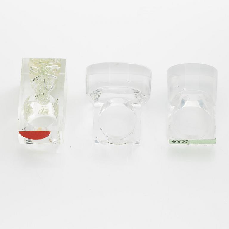 Siv Lagerström, three acrylic rings, 1970s.