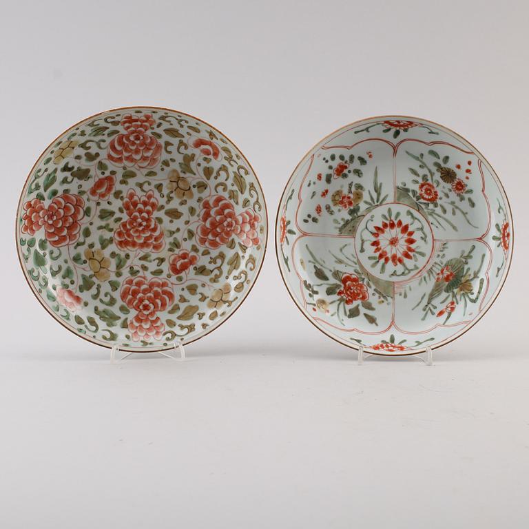 SKÅLFAT, 2 st, porslin, Kina, 1800-tal.