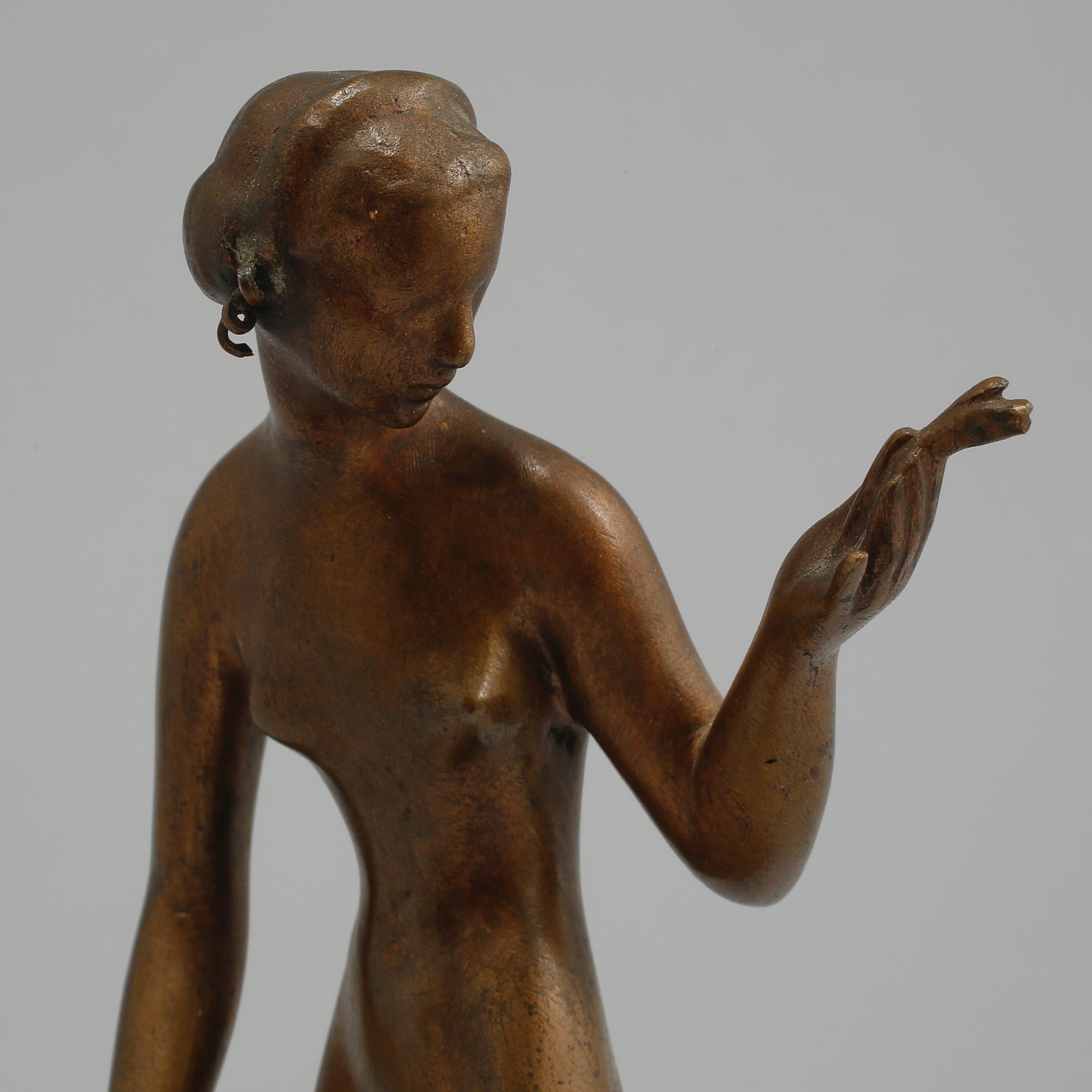 TORE STRINDBERG, skulptur, brons, "Crocus", signerad.