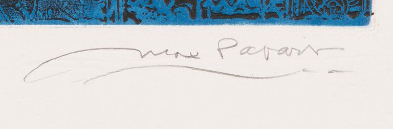 Max Papart, carborundum ja akvatinta, 1979, signeerattu ja merkitty EA 9/15.