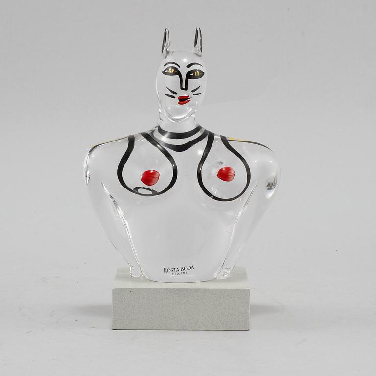 SKULPTUR, glas, Ulrica Hydman Vallien, signerad.