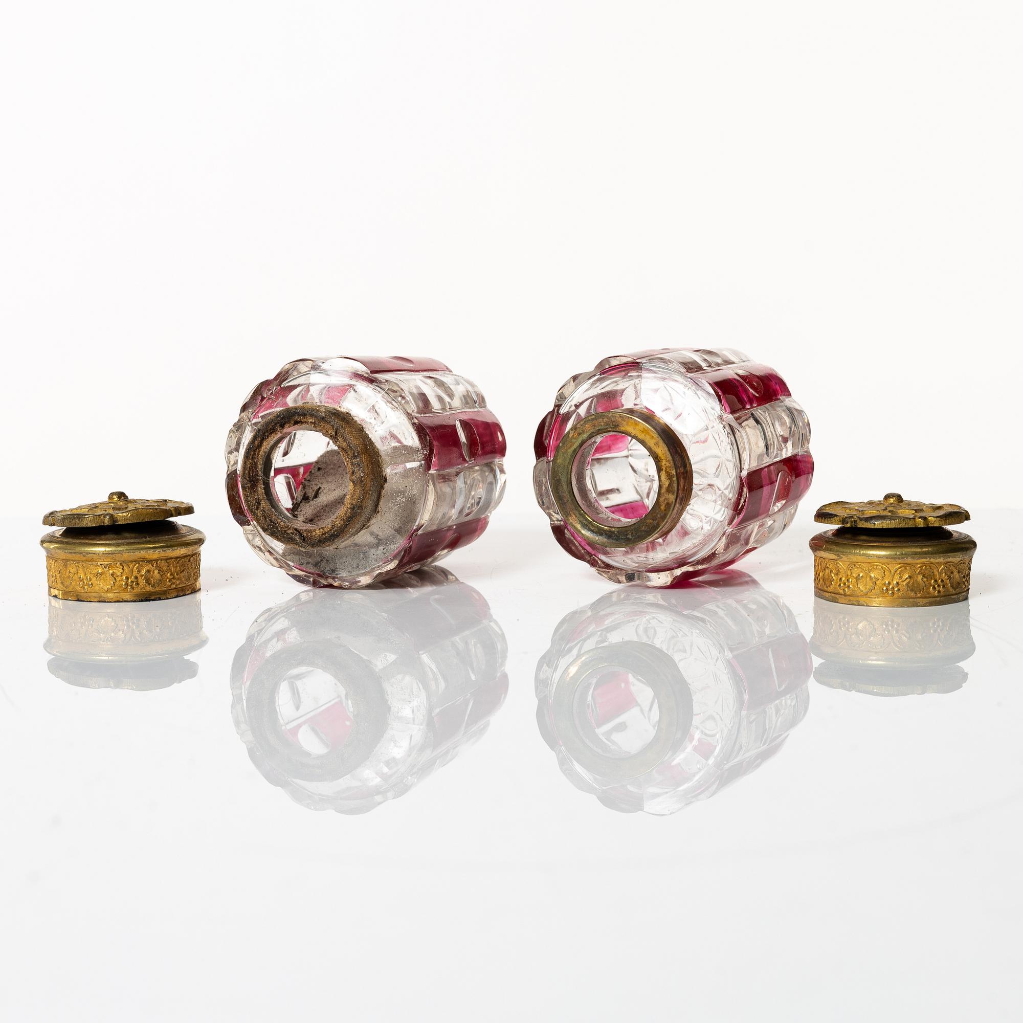 A French late Empire ormolu and cut-glass writing stand, ca 1830.