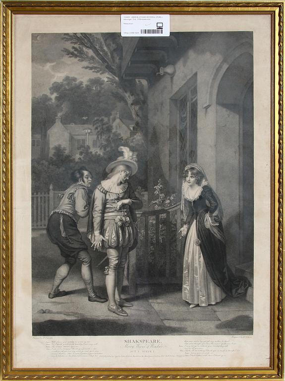 JOHN & JOSIAH BOYDELL (PUBL), etsningar, 2 st, 1700-talets slut.