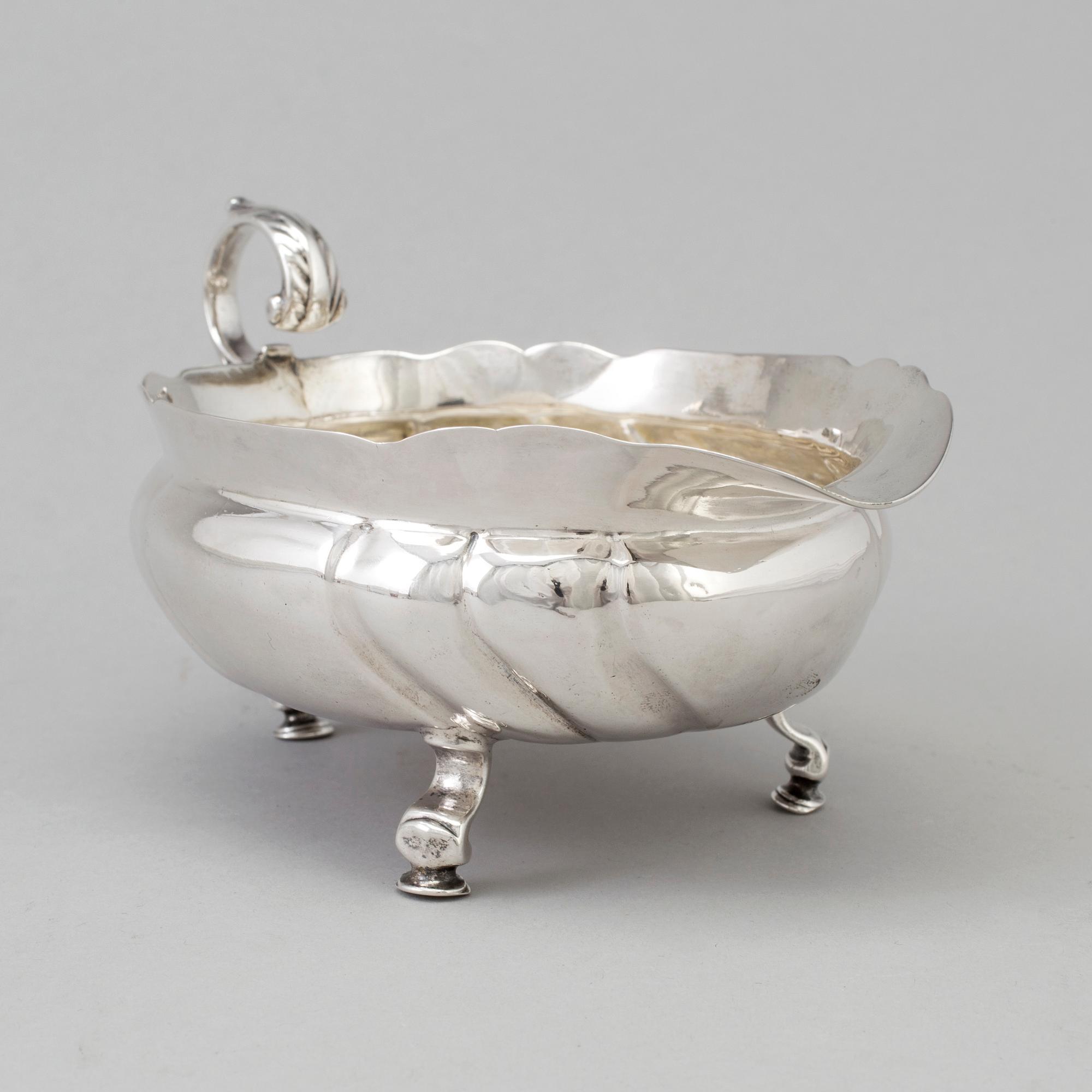 A Swedish mid 18th century silver cream-jug, marks of Kilian Kelson, Stockholm 1753.